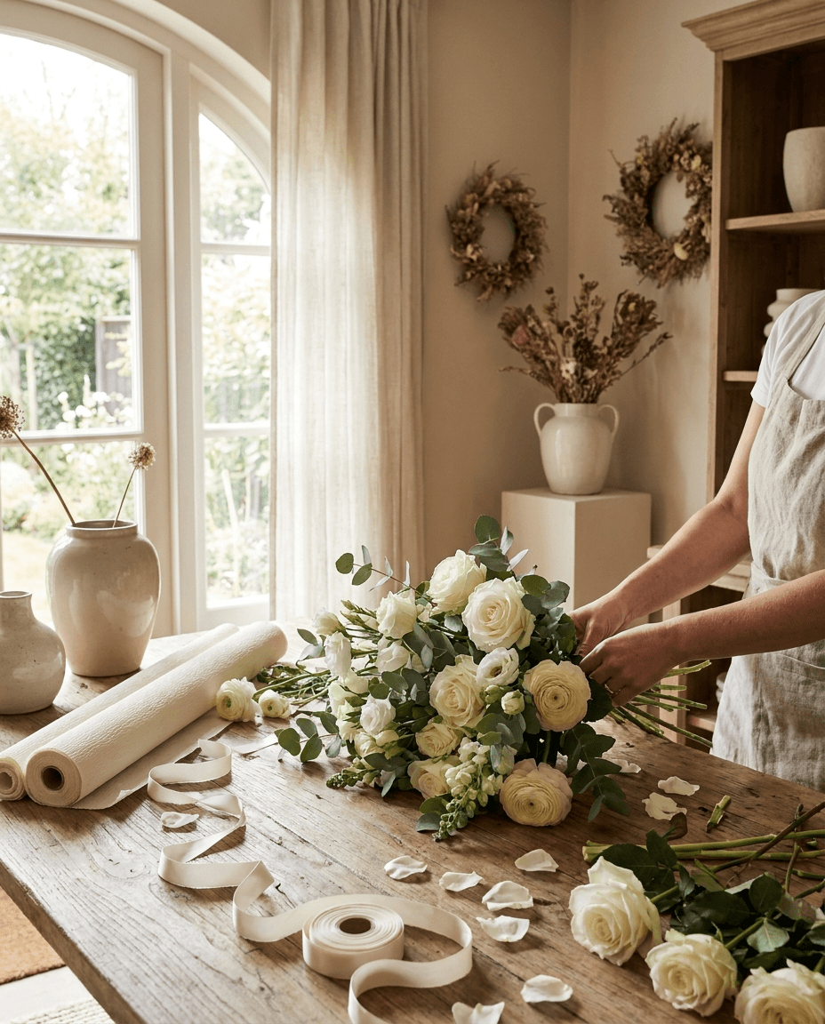 Wnętrze atelier florystycznego Pobłoccy